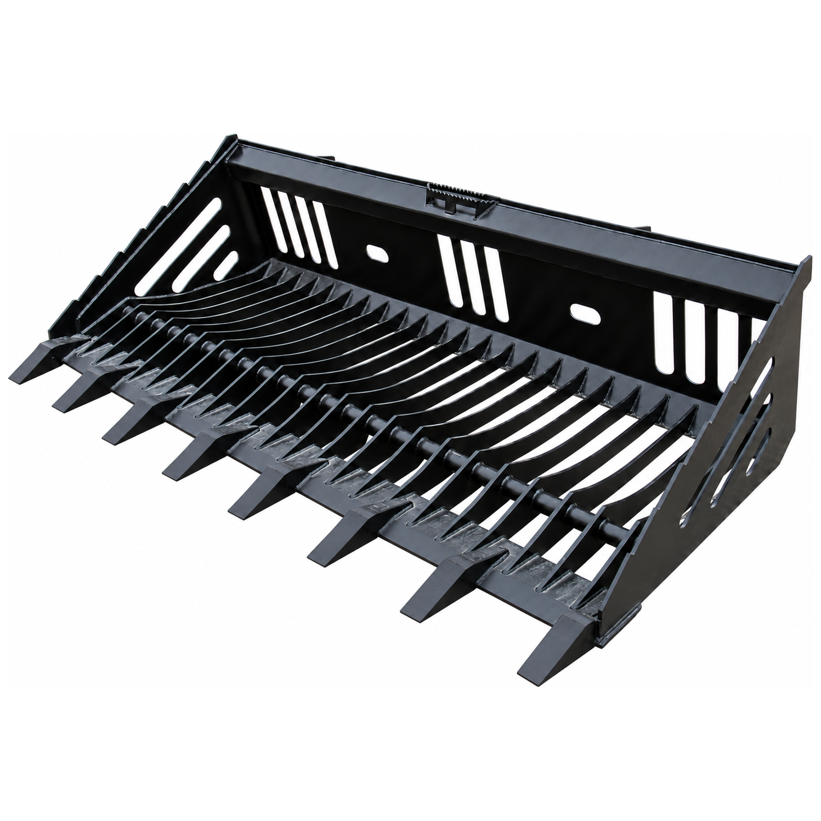 PROWORKS 80″ Heavy Duty Skeleton Rock Bucket with Teeth Skid Steer Quick Attach