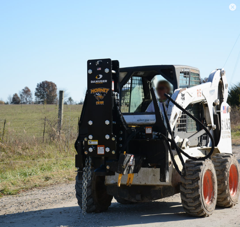 Danuser T8-RR Hornet Post Driver With Grapple and Tilt Fits Skid Steer ...