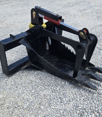 Heavy Duty Stump Bucket Grapple Attachment with Teeth Fits Skid Steer Quick Attach