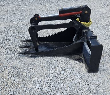 Heavy Duty Stump Bucket Grapple Attachment with Teeth Fits Skid Steer Quick Attach - Image 8