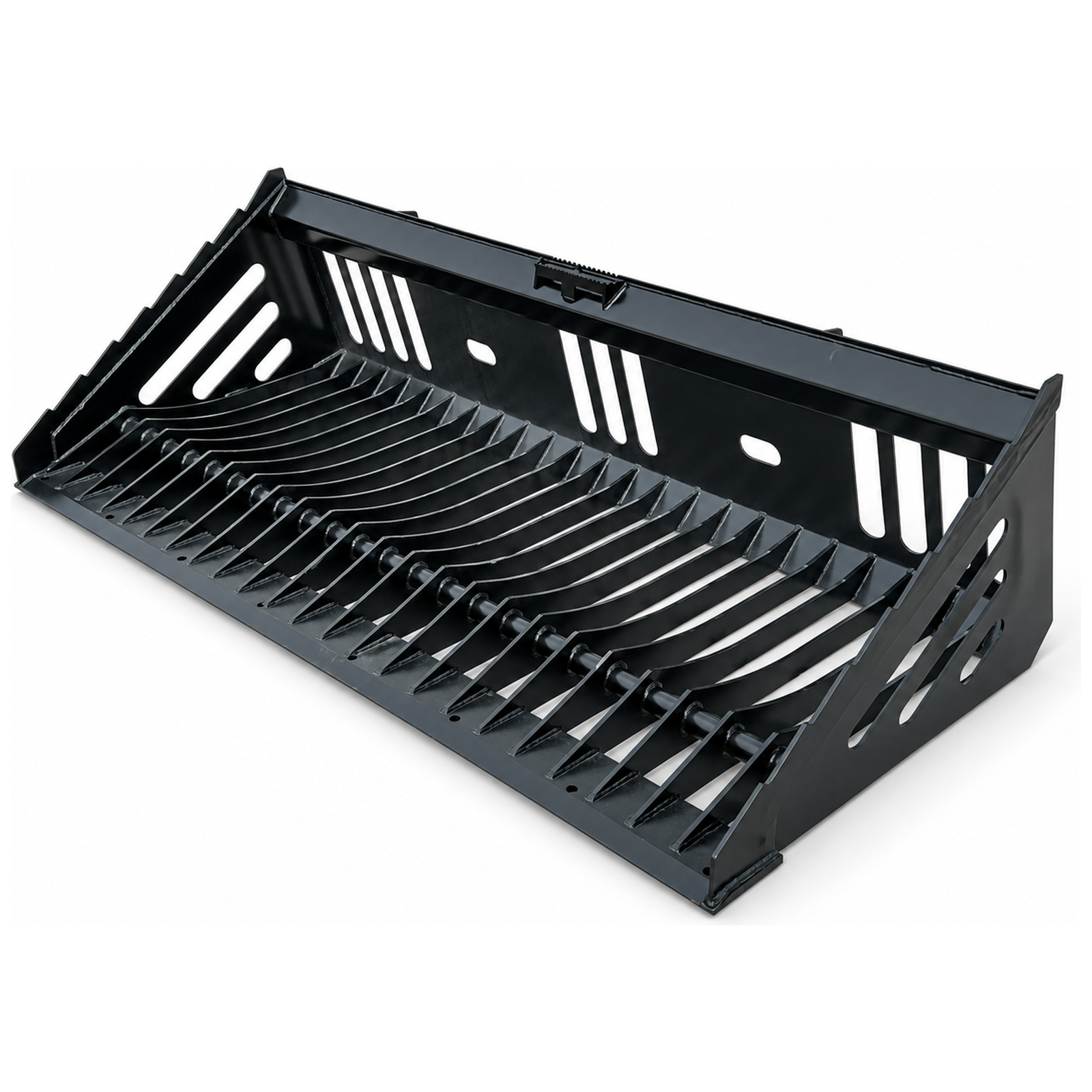 PROWORKS 80″ Heavy Duty Skeleton Rock Bucket Smooth Edge Skid Steer Quick Attach