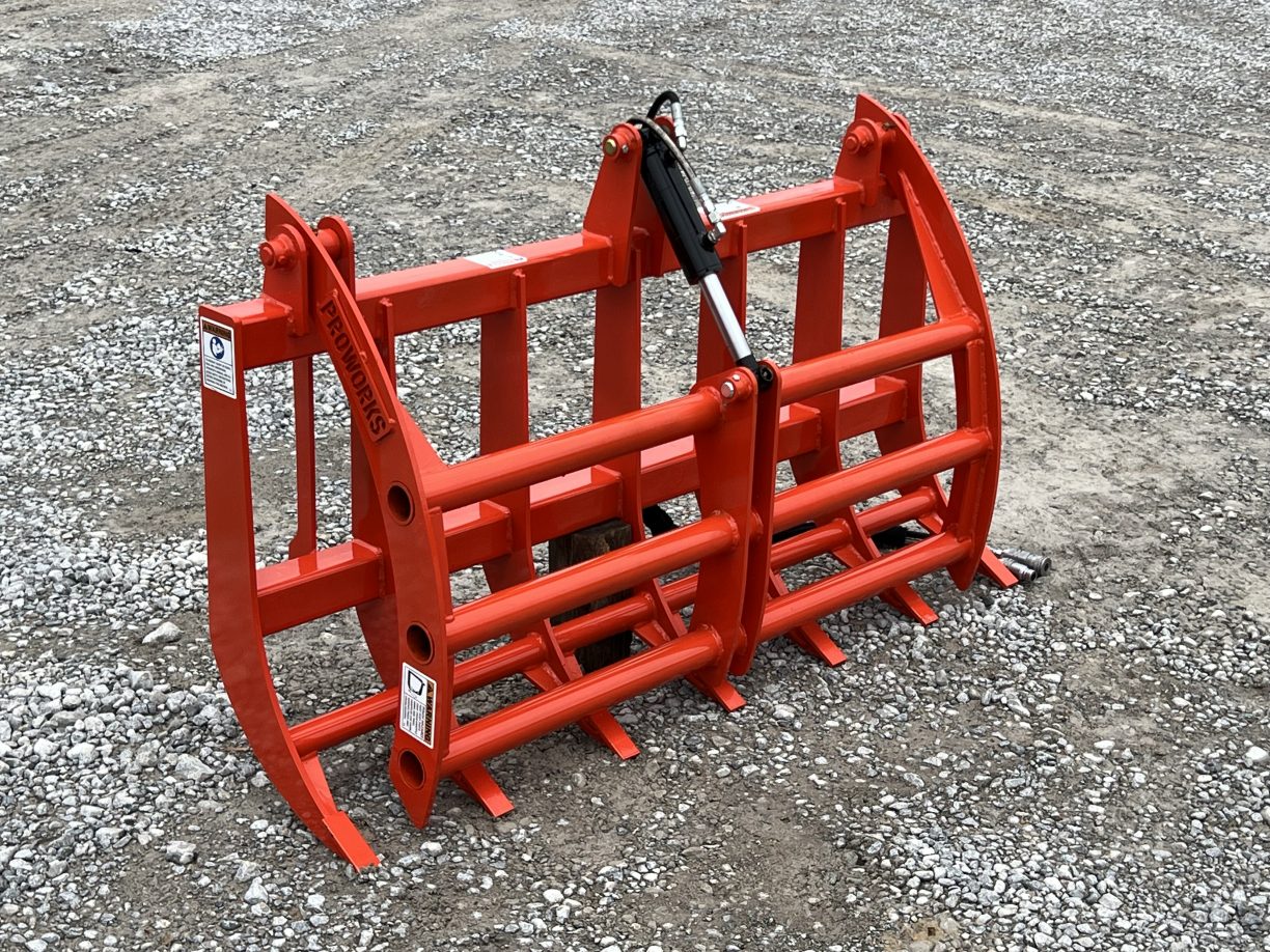 60″ Compact Tractor Root Rake Clam Grapple Attachment Fits Skid Steer ...