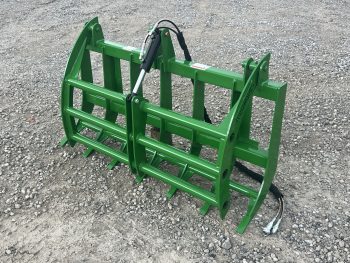 60" Compact Tractor Root Rake Clam Grapple Fits John Deere Loader