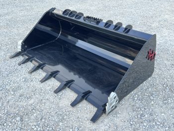 XHD 73" Severe Duty Tooth Bucket with Side Cutters Fits Compact Track Loader - Image 3