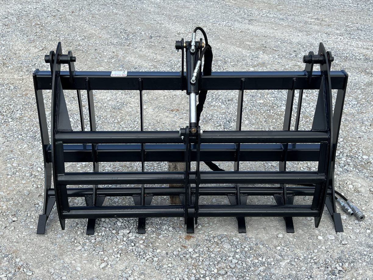 60″ Compact Tractor Root Rake Clam Grapple Attachment Fits Skid Steer ...