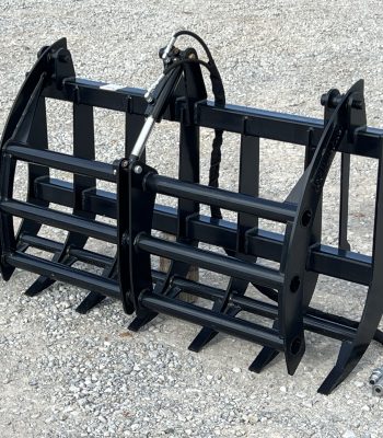 60" Compact Tractor Root Rake Clam Grapple Attachment Fits Skid Steer Quick Attach