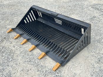 66" Rock Skeleton Bucket Attachment With Teeth Fits Skid Steer Tractor Loader
