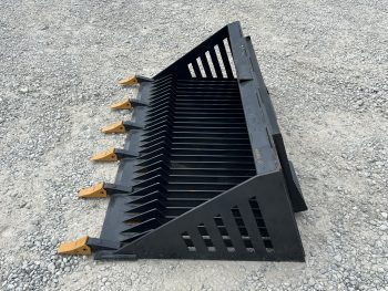 66" Rock Skeleton Bucket Attachment With Teeth Fits Skid Steer Tractor Loader - Image 8