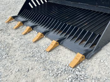 66" Rock Skeleton Bucket Attachment With Teeth Fits Skid Steer Tractor Loader - Image 9