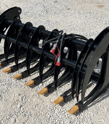 72" Root Rake Clam Grapple With Teeth Attachment Fits Skid Steer Quick Attach