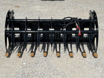 72" Root Rake Clam Grapple With Teeth Attachment Fits Skid Steer Quick Attach - Image 2