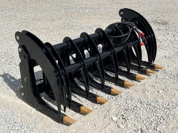 72" Root Rake Clam Grapple With Teeth Attachment Fits Skid Steer Quick Attach - Image 3
