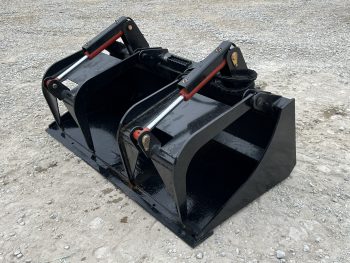 68" Bucket Grapple Solid Bottom Scrap Attachment Fits Skid Steer Tractor Loader - Image 2