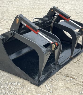 68" Bucket Grapple Solid Bottom Scrap Attachment Fits Skid Steer Tractor Loader