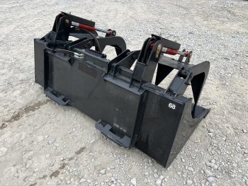 68" Bucket Grapple Solid Bottom Scrap Attachment Fits Skid Steer Tractor Loader - Image 5
