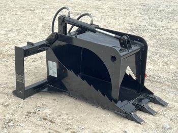 Hydraulic Stump Bucket Grapple Attachment Fits Skid Steer Tractor Loader - Image 3
