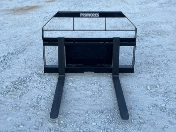 42" Long 2,200 Pound Wide Rail Pallet Fork Attachment Fits Mini Universal Skid Steer - Image 3