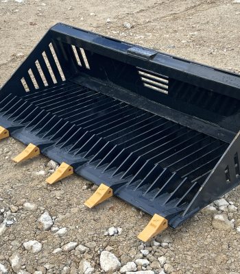 66" Rock Skeleton Bucket With Teeth Attachment Heavy Duty Fits Skid Steer Loader