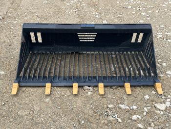 66" Rock Skeleton Bucket With Teeth Attachment Heavy Duty Fits Skid Steer Loader - Image 2