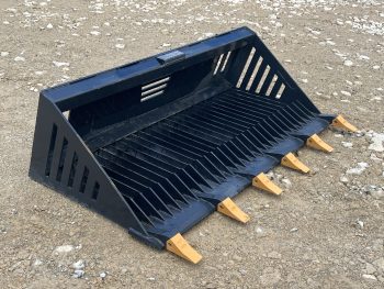 66" Rock Skeleton Bucket With Teeth Attachment Heavy Duty Fits Skid Steer Loader - Image 3