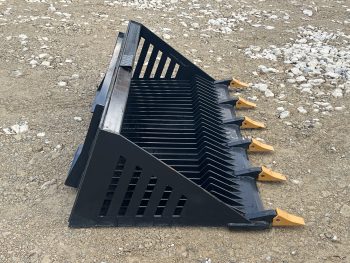 66" Rock Skeleton Bucket With Teeth Attachment Heavy Duty Fits Skid Steer Loader - Image 4