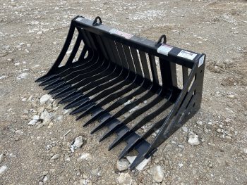 Virnig 48" V30 Skeleton Rock Bucket Attachment Fits Compact Tractor Quick Attach