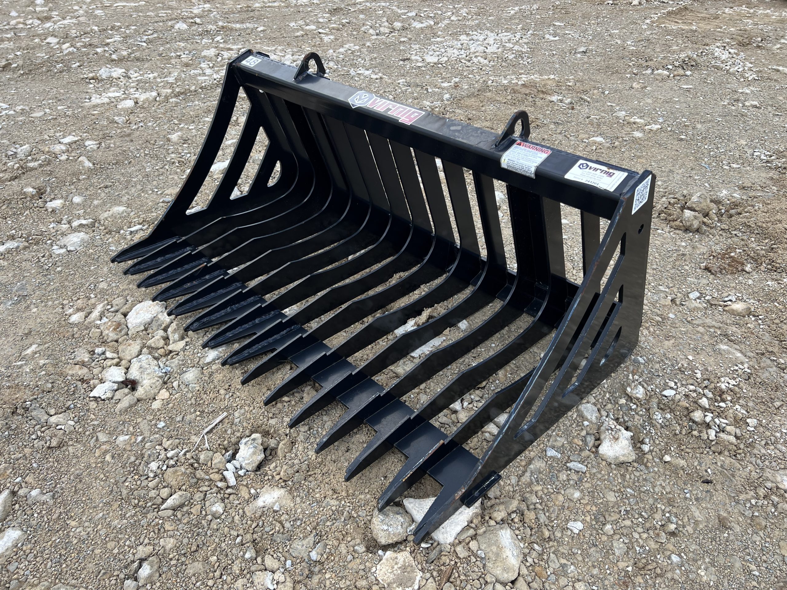 Virnig 48" V30 Skeleton Rock Bucket Attachment Fits Compact Tractor Quick Attach