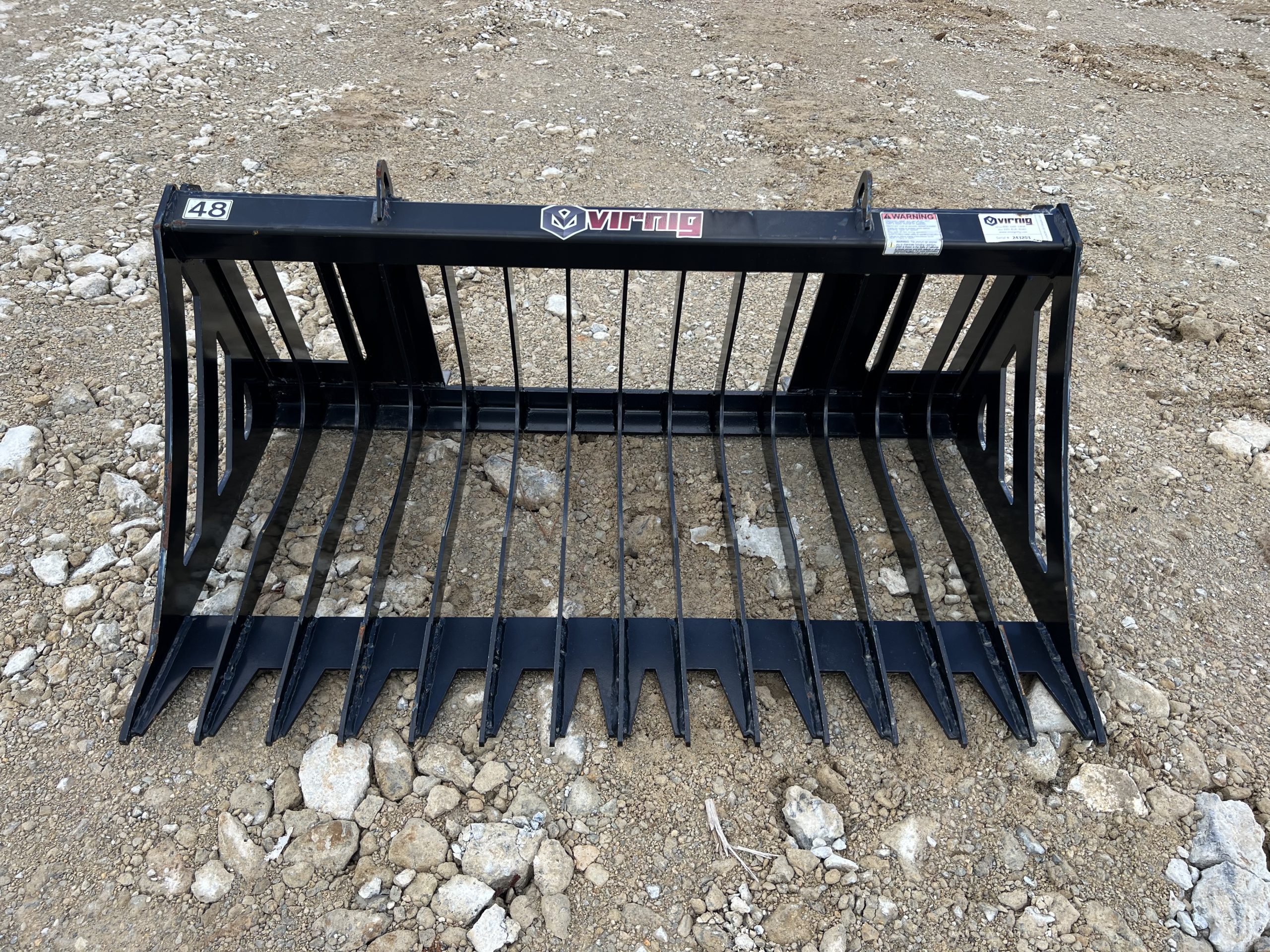 Virnig 48" V30 Skeleton Rock Bucket Attachment Fits Compact Tractor Quick Attach - Image 2