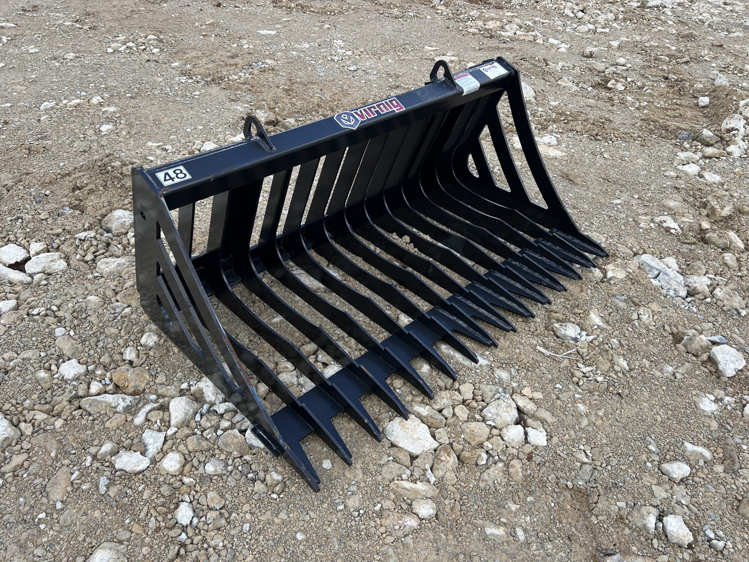 Virnig 48" V30 Skeleton Rock Bucket Attachment Fits Compact Tractor Quick Attach - Image 3