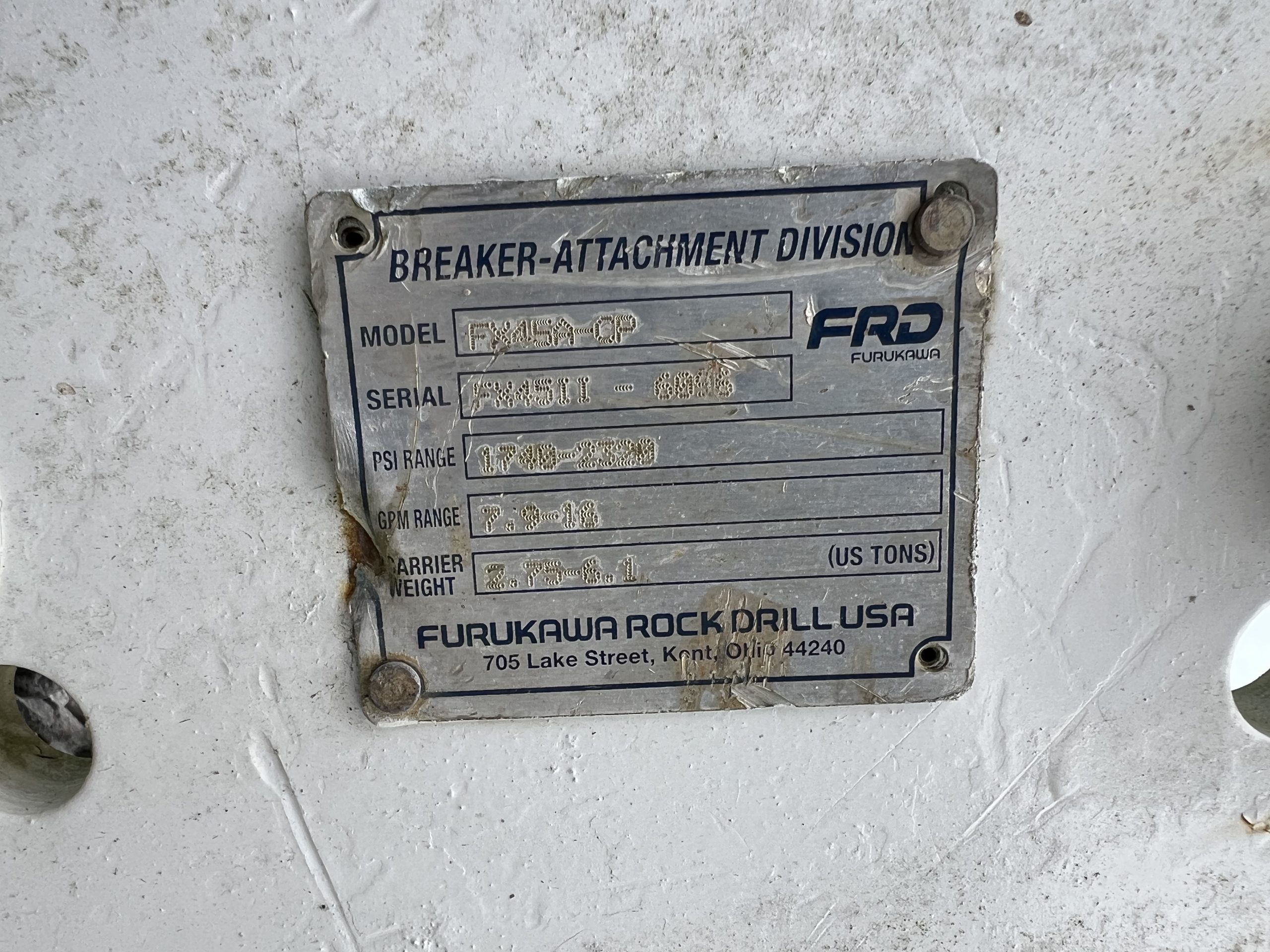 2016 FRD FX45A Hydraulic Concrete Breaker Hammer Attachment Fits Skid Steer - Image 13