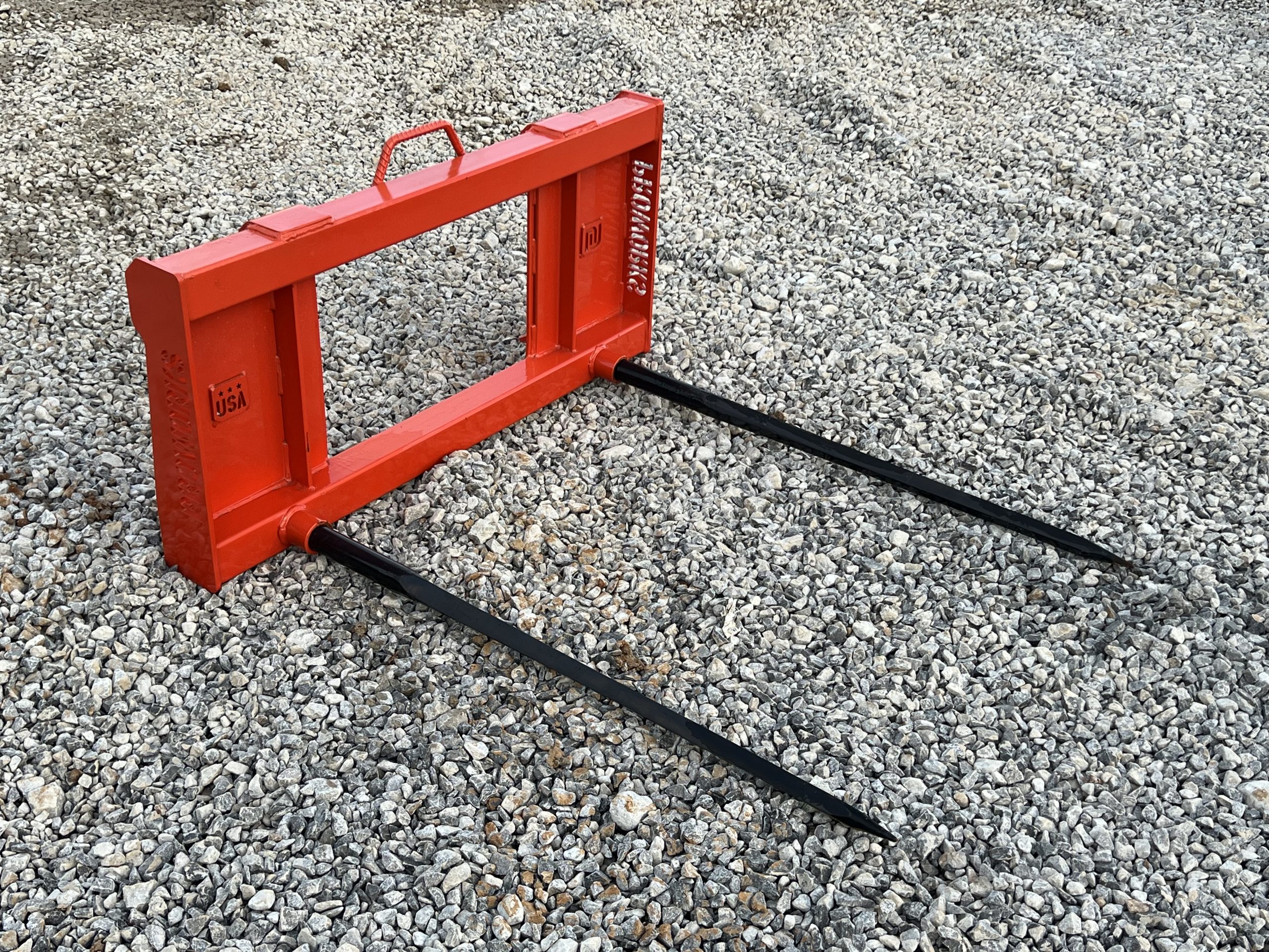 PROWORKS Dual Hay Spear Attachment Fits Skid Steer Quick Attach - Image 3