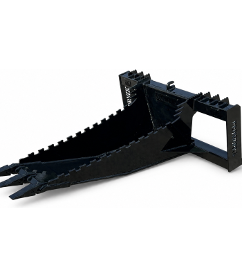 Severe Extreme Stump Bucket Attachment with Teeth Fits Skid Steer Quick Attach