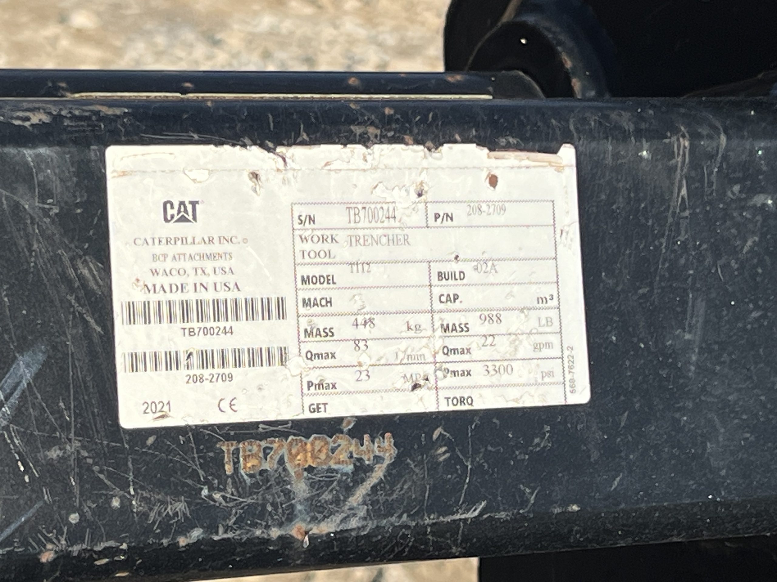 2021 CAT T112 48" x 6" Trencher Attachment Combo Chain Fits Skid Steer - Image 11