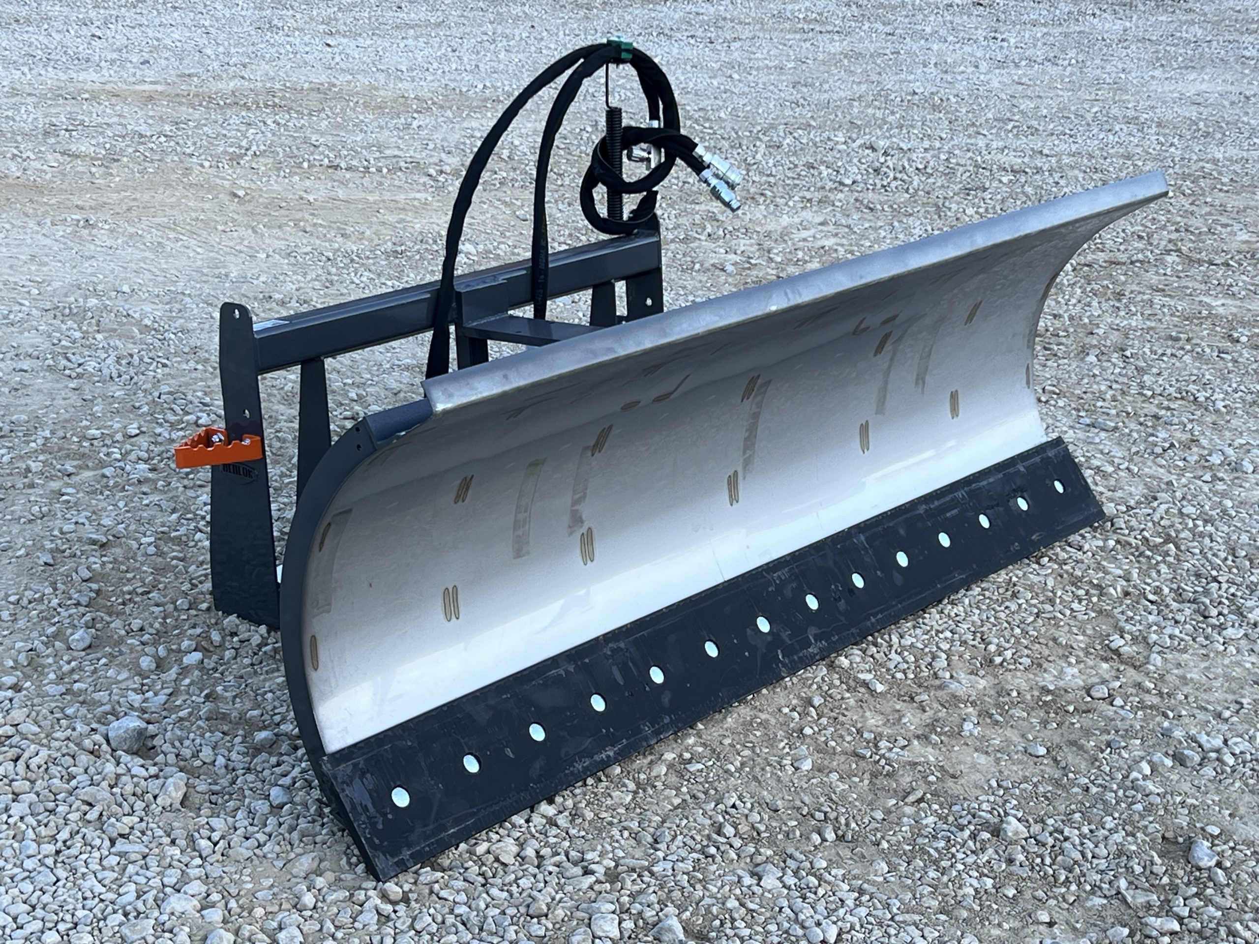 84" Berlon Hydraulic Angle Snow Blade Plow Attachment Fits Skid Steer Quick Attach