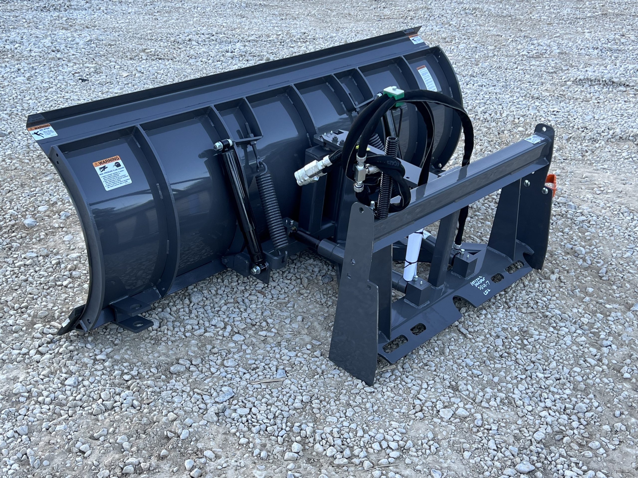 84" Berlon Hydraulic Angle Snow Blade Plow Attachment Fits Skid Steer Quick Attach - Image 7