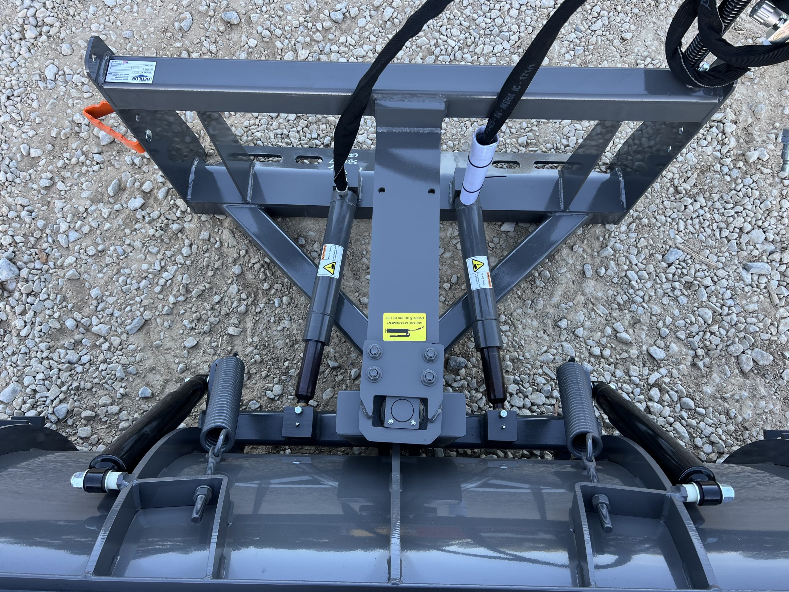84" Berlon Hydraulic Angle Snow Blade Plow Attachment Fits Skid Steer Quick Attach - Image 11