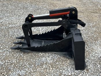 Heavy Duty Stump Bucket Grapple Attachment Fits Skid Steer Tractor Loader - Image 8