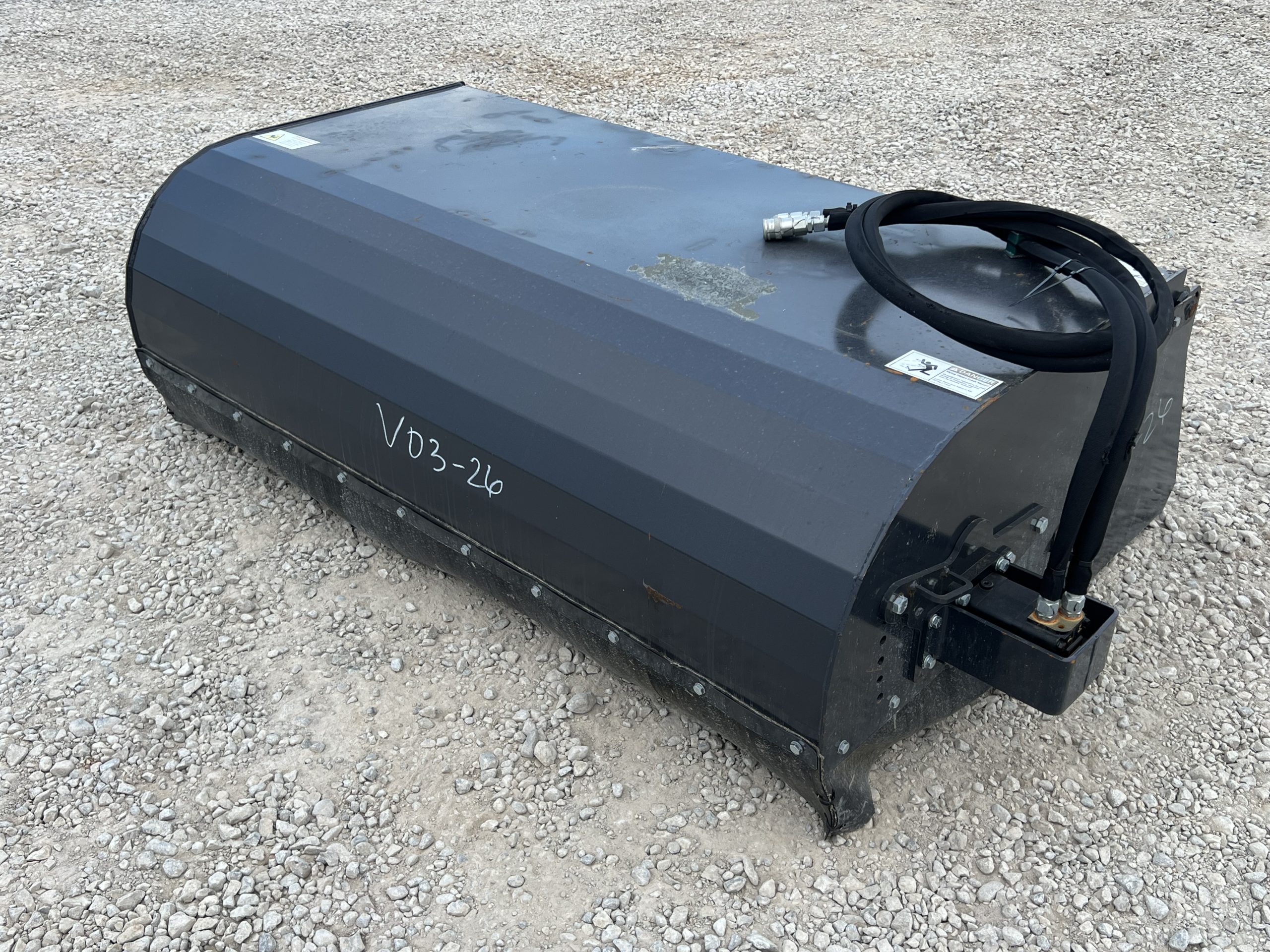 72" Pick Up Box Broom Sweeper Hydraulic Attachment Fits Skid Steer Quick Attach