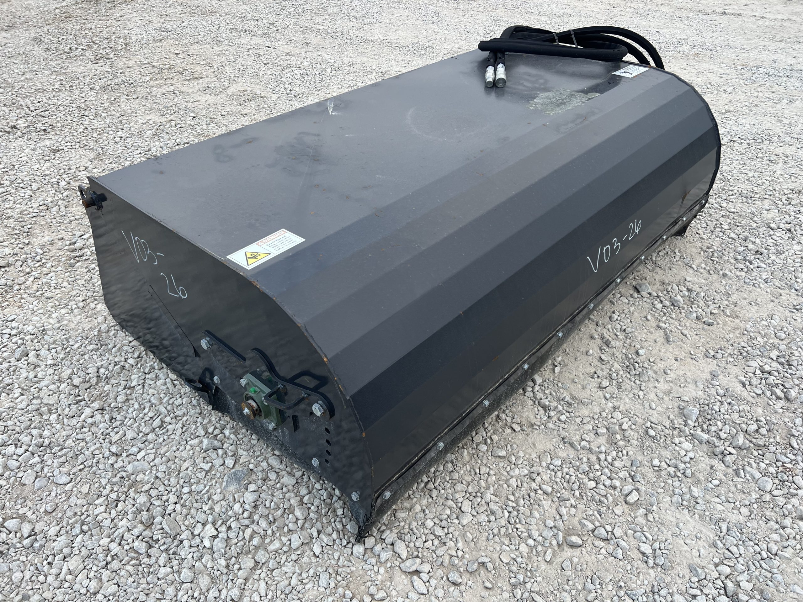 72" Pick Up Box Broom Sweeper Hydraulic Attachment Fits Skid Steer Quick Attach - Image 3