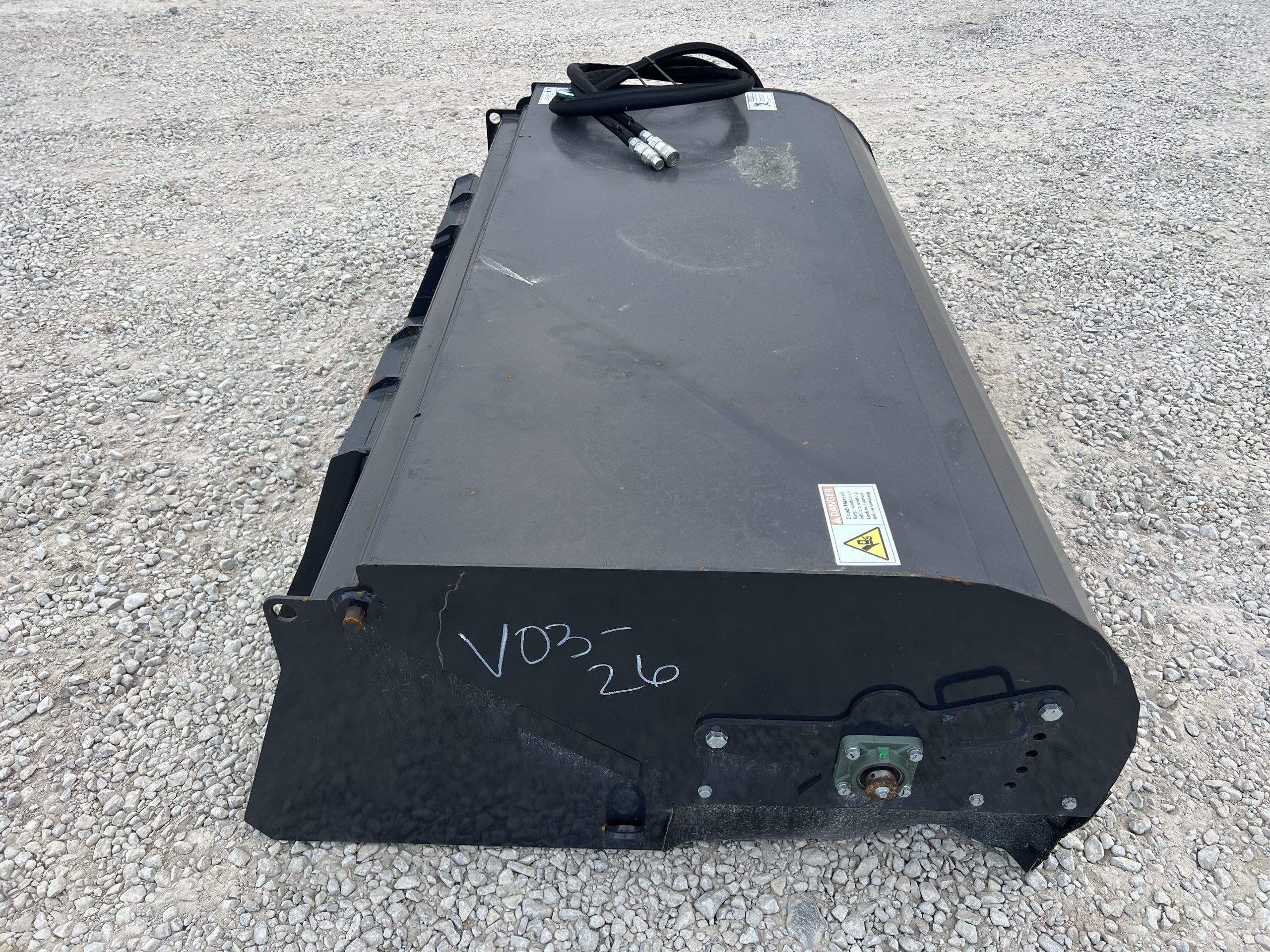 72" Pick Up Box Broom Sweeper Hydraulic Attachment Fits Skid Steer Quick Attach - Image 4