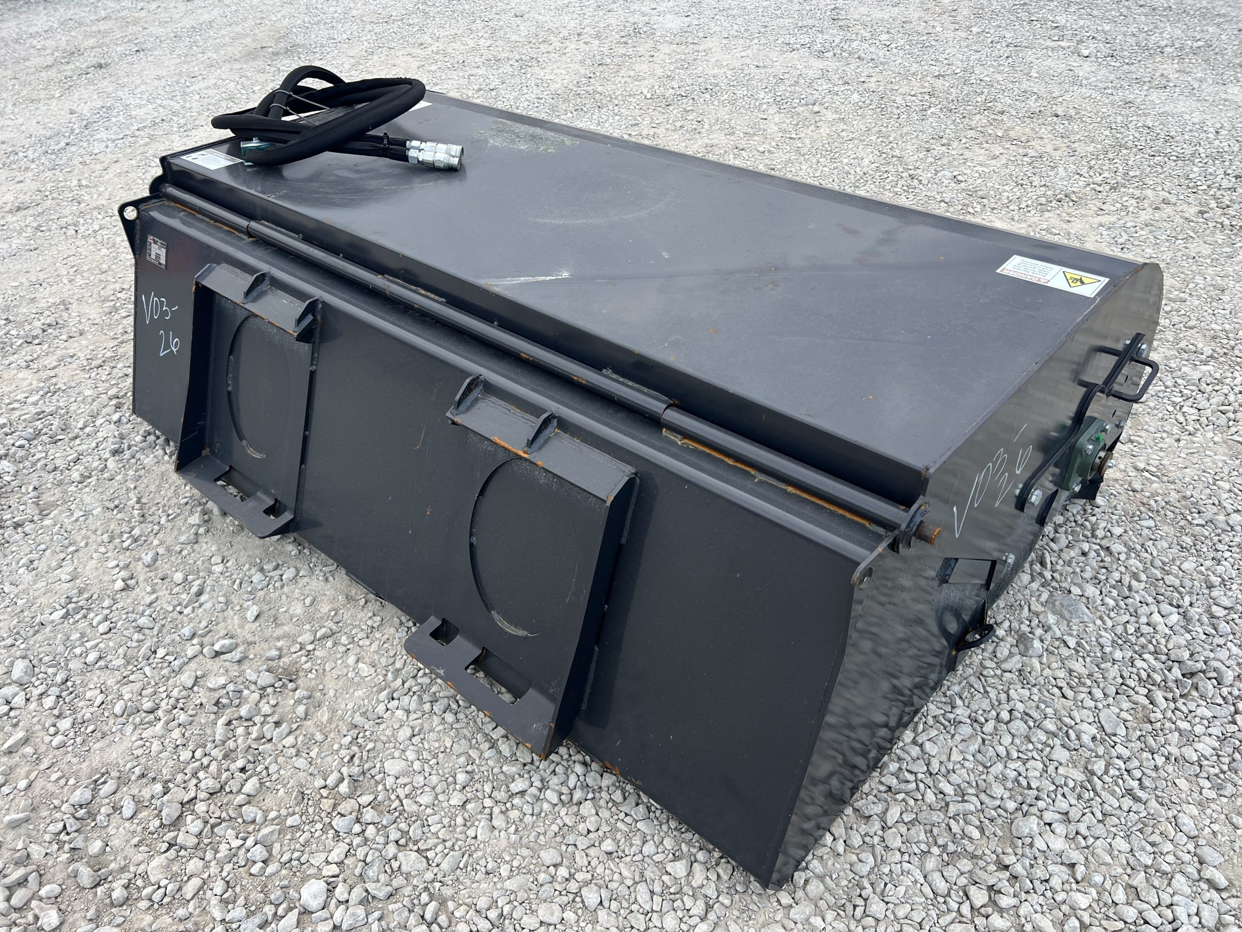 72" Pick Up Box Broom Sweeper Hydraulic Attachment Fits Skid Steer Quick Attach - Image 5