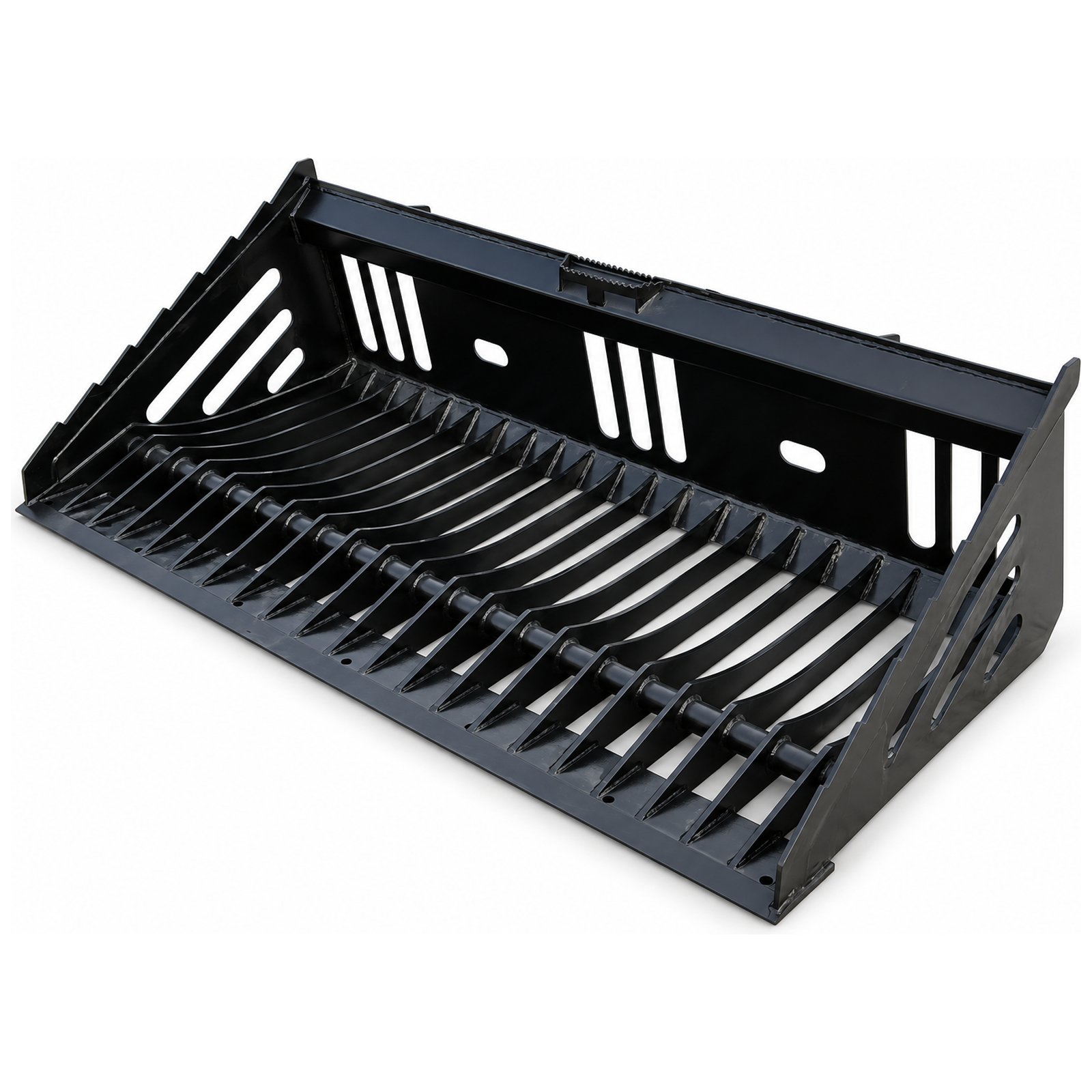 PROWORKS 72″ Heavy Duty Skeleton Rock Bucket Smooth Edge Skid Steer Quick Attach