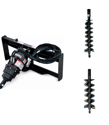 PROWORKS AD1530 Planetary Auger Drive with 9" & 12” Wide Bit Fits Skid Steer 2” Hex
