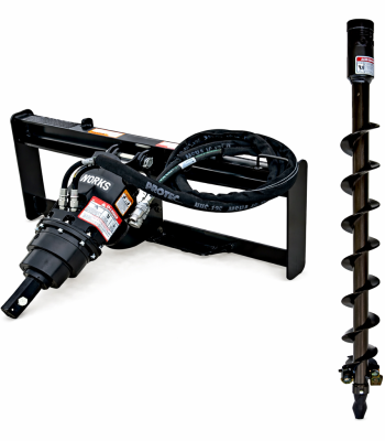 PROWORKS AD1530 Planetary Auger Drive with 6” Wide Bit Fits Skid Steer 2” Hex