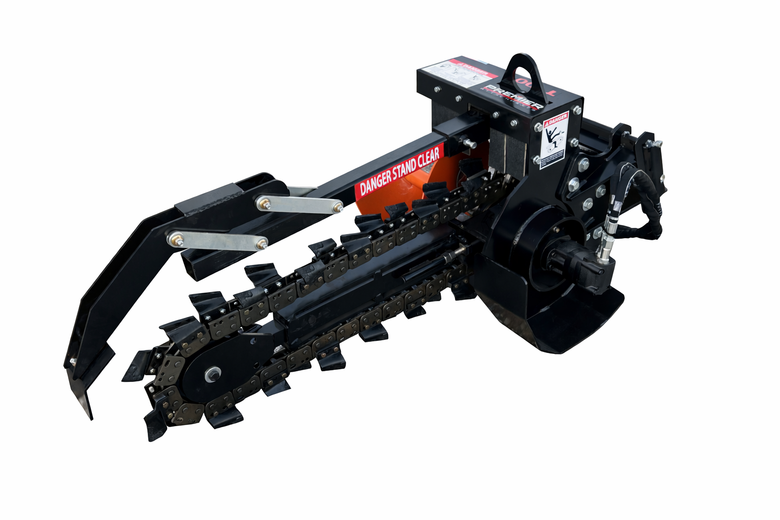 Premier T100 36" x 6" Trencher Attachment Double Standard Cup Teeth Fits Mini Skid Steer