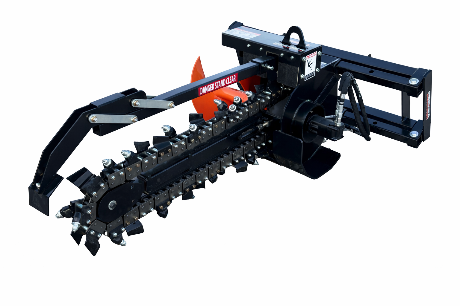 Premier T155 48" x 6" Trencher Attachment 50/50 Bullet Teeth Fits Skid Steer Quick Attach