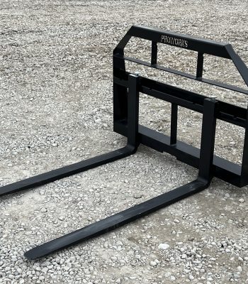 Standard Duty Pallet Fork Frame with 48" 2,200 Pound Pallet Forks Fits Skid Steer Quick Attach - Black