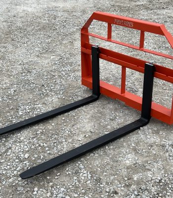 Standard Duty Pallet Fork Frame with 48" 2,200 Pound Pallet Forks Fits Skid Steer Quick Attach - Orange