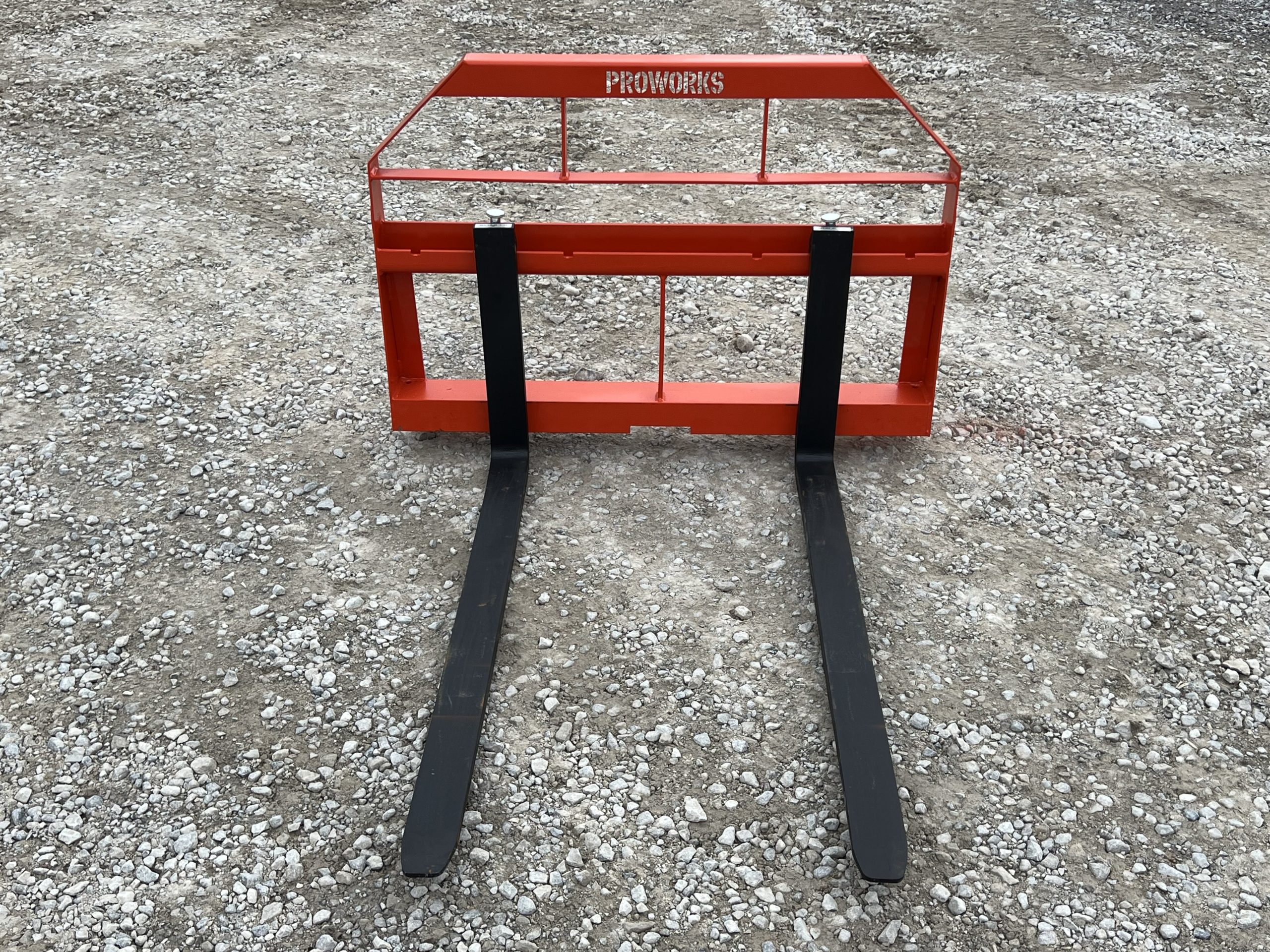 Standard Duty Pallet Fork Frame with 48" 2,200 Pound Pallet Forks Fits Skid Steer Quick Attach - Orange - Image 2