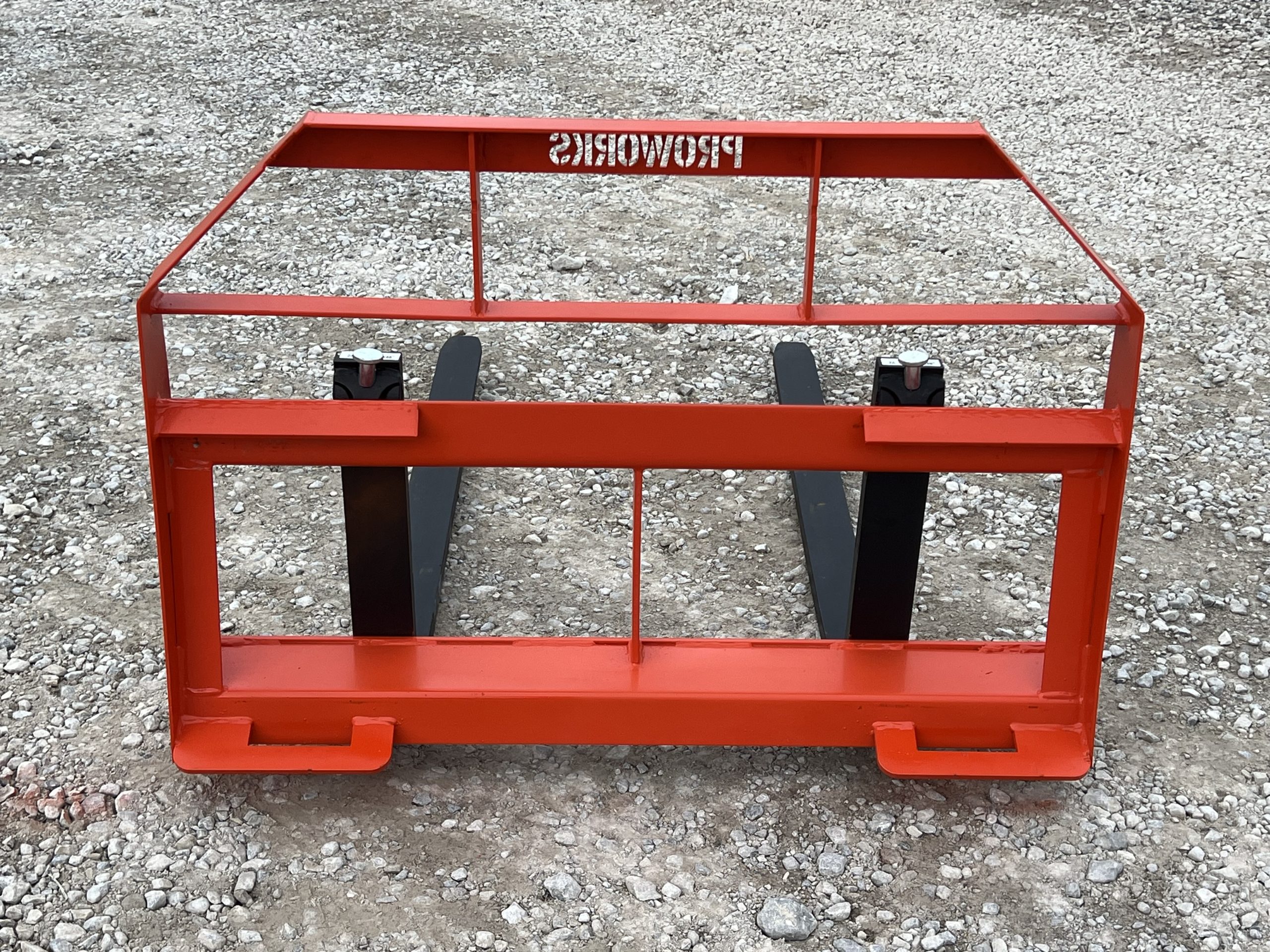 Standard Duty Pallet Fork Frame with 48" 2,200 Pound Pallet Forks Fits Skid Steer Quick Attach - Orange - Image 6